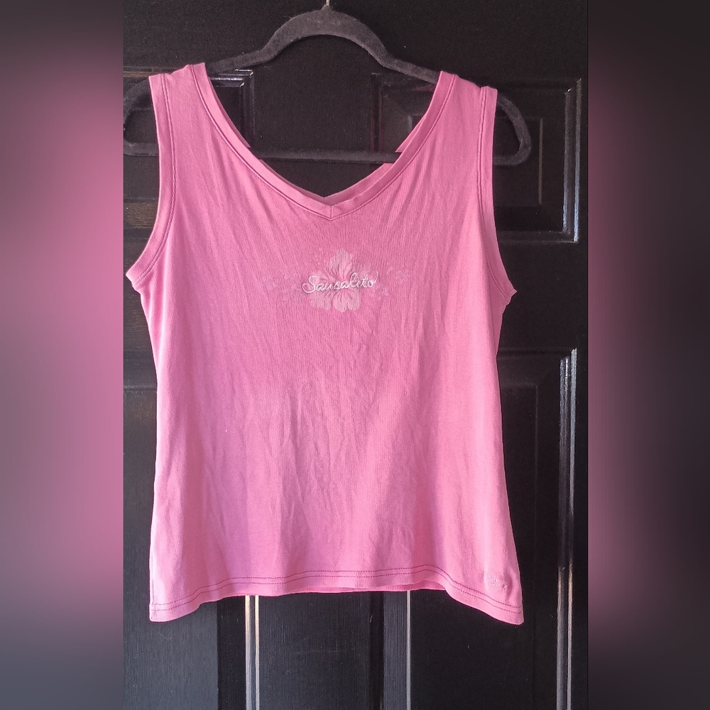 Crazy Shirts Hawaii Original Sausalito Pink Cotton Sleeve Shirt